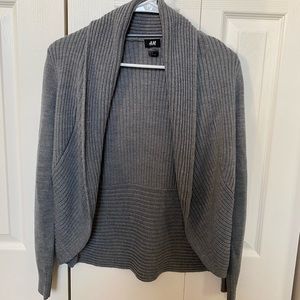 H & M Grey Knit Cardigan Sweater Size Small